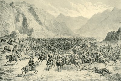 Carica della cavalleria del Punjab nella seconda azione vicino a Charasia, 24 aprile 1880 da Unbekannt