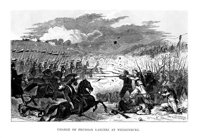 Carica dei lancieri prussiani a Weissenburg, 1870, 1875 da Unbekannt