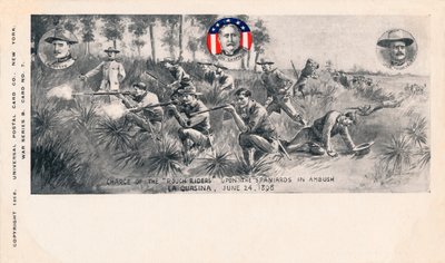 Carica dei Rough Riders sugli spagnoli in agguato, La Quasina, 24 giugno 1898 da Unbekannt