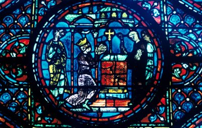 Carlo Magno dona reliquie alla Cappella di Aix, vetrata, Cattedrale di Chartres, Francia da Unbekannt