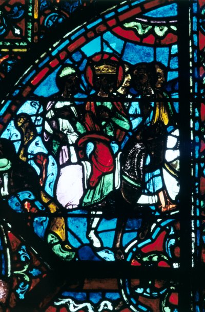 Carlo Magno lascia la Spagna, Vetrata, Cattedrale di Chartres, Francia, c1225 da Unbekannt