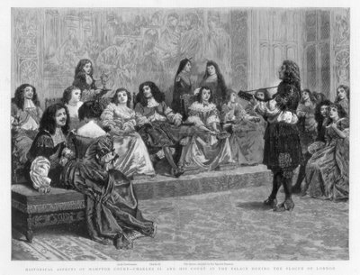 Carlo II e la sua corte al palazzo durante la peste di Londra da Unbekannt