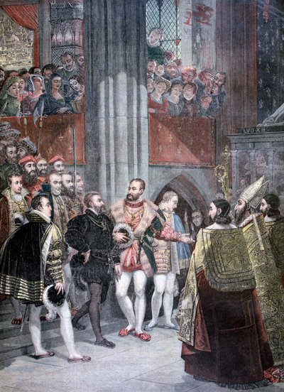 Carlo I e Carlo V nella Basilica di Saint Denis, Parigi, 1893 da Unbekannt