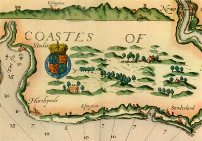 Carta che mostra i mulini a vento come punti di riferimento sulla costa nord-orientale dell