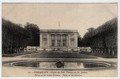 Castello di Versailles: vista esterna del Palazzo del Gran Trianon sui Giardini - Cartolina fine XIX-XX secolo da Unbekannt