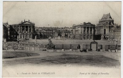 Castello di Versailles: vista della facciata - Cartolina fine XIX-inizio XX secolo da Unbekannt