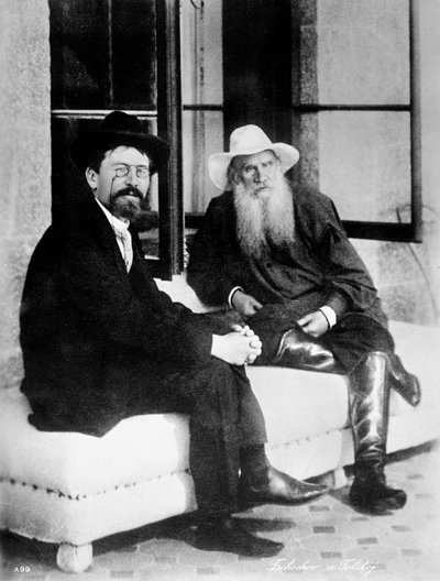 Chekhov e Tolstoy, fine 19° secolo da Unbekannt
