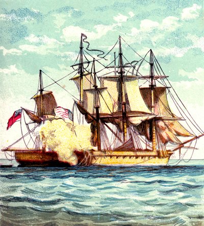 Chesapeake e Shannon, 1812 c1850 da Unbekannt