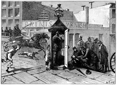 Cabina telefonica della polizia di Chicago, 1886 da Unbekannt