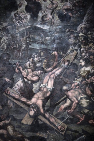 Chiesa della Grazia, Galatina, Apulia. Dipinto che raffigura la crocifissione di San Pietro, Galatina, Italia da Unbekannt