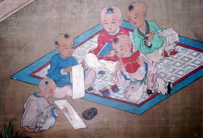 Bambini che giocano, pittura giapponese da Unbekannt