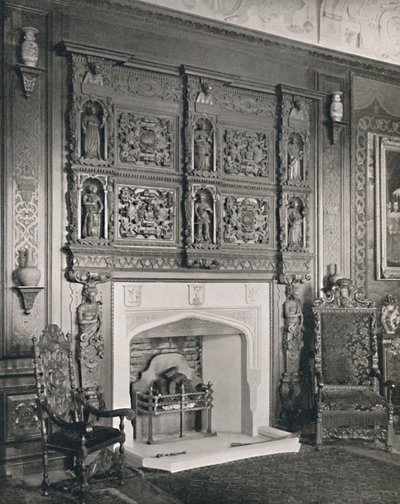 Camino nella sala di disegno di Re Guglielmo, Castle Ashby, 1927 da Unbekannt