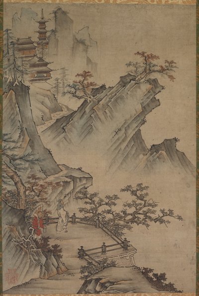 Letterato cinese che osserva una valle, probabilmente metà-fine 1500-1600 da Unbekannt