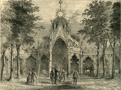 Padiglione cinese nei Vauxhall Gardens, c1878 da Unbekannt
