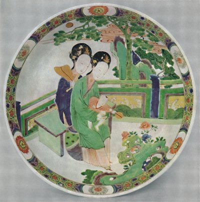Piatto di porcellana cinese, Famiglia Verde. Periodo di Kang Hsi, 1662-1722, 1928 da Unbekannt