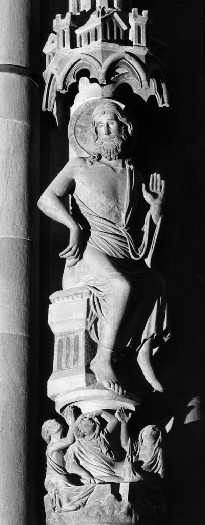 Cristo Giudice, scultura sul pilastro degli angeli. Cattedrale Notre Dame de Strasbourg (Basso Reno) da Unbekannt