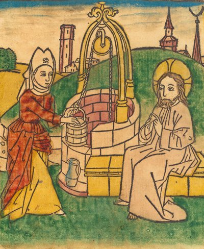Cristo e la donna di Samaria, probabilmente 1485 da Unbekannt