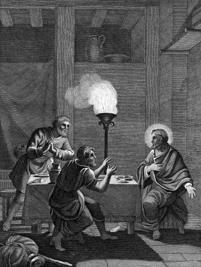 Cristo e i due discepoli a Emmaus, 1814 da Unbekannt