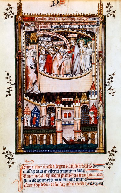 Cristo dà la comunione a San Dionigi, 1317 da Unbekannt