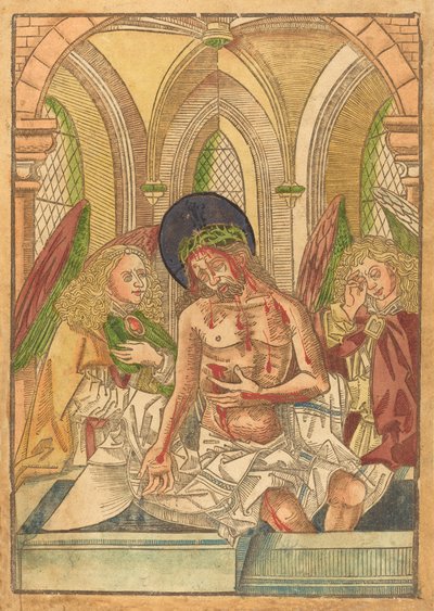 Cristo nel sepolcro con due angeli, 1490-1500 da Unbekannt