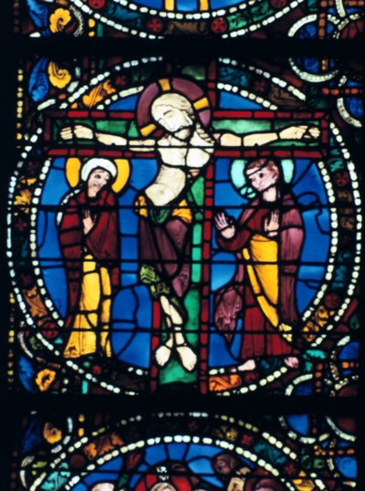 Cristo sulla Croce, vetrata, Cattedrale di Chartres, Francia, 1194-1260 da Unbekannt