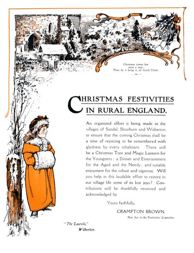 Festività natalizie nella campagna inglese, 1909 da Unbekannt