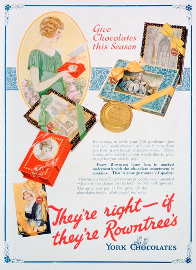 Pubblicità natalizia per i cioccolati Rowntrees York, 1924 da Unbekannt