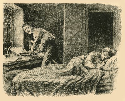 Christoph afferrò il libro manoscritto e la copia, 1907 da Unbekannt