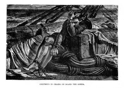 Cristoforo Colombo in catene a bordo della Gorda, 1490s, c1872 da Unbekannt