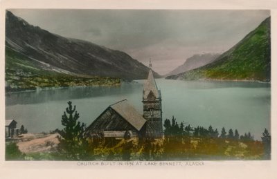 Chiesa costruita nel 1898 al Lago Bennett, Alaska da Unbekannt