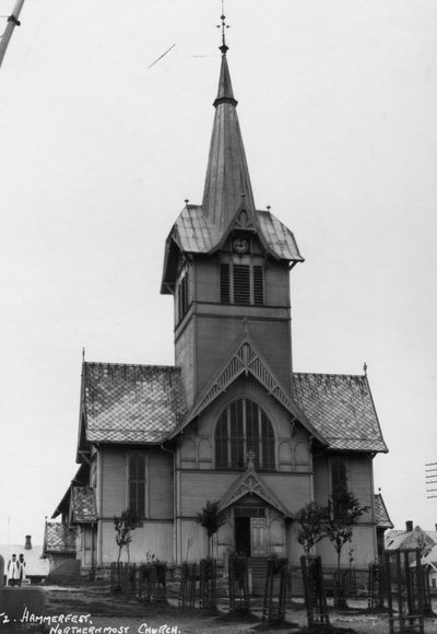 Chiesa, Hammerfest, Finnmark, Norvegia settentrionale, c1920-c1930 da Unbekannt