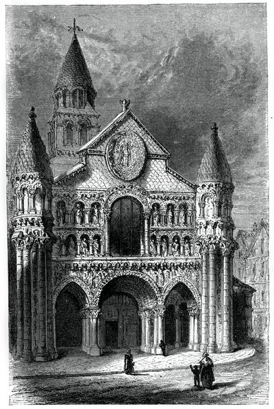 Chiesa di Notre Dame de la Grande, Poitiers, Francia, XII secolo, 1870 da Unbekannt