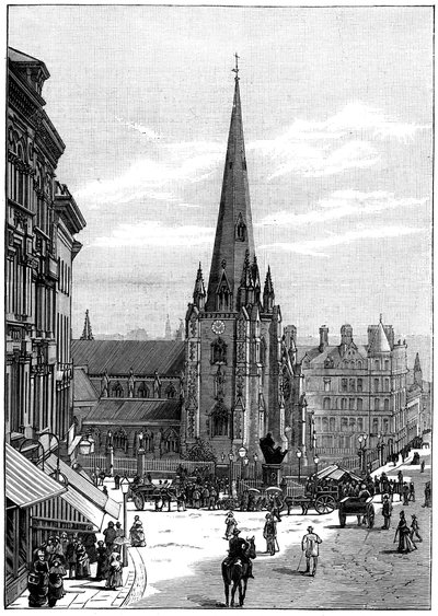 Chiesa di San Martino nel Bull Ring, Birmingham, West Midlands, 1887 da Unbekannt