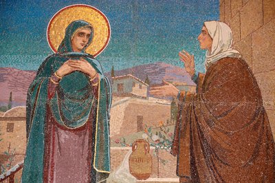 Chiesa del Salvatore sul Sangue Versato o Chiesa della Resurrezione; La Visitazione: Maria visita la sua parente Elisabetta; San Pietroburgo, Russia da Unbekannt