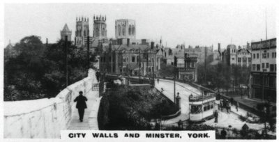 Mura della città e Minster, York, c1920 da Unbekannt