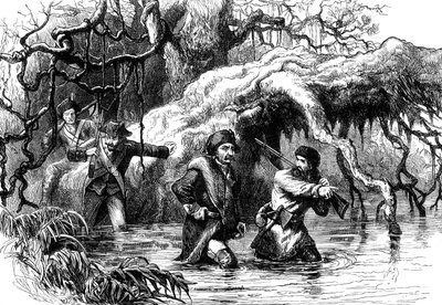 Clark e i suoi soldati attraversano il Wabash, c1778-1779 c1880 da Unbekannt
