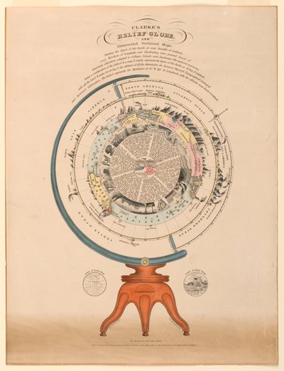 Globo rilievo di Clarke, 1849 da Unbekannt