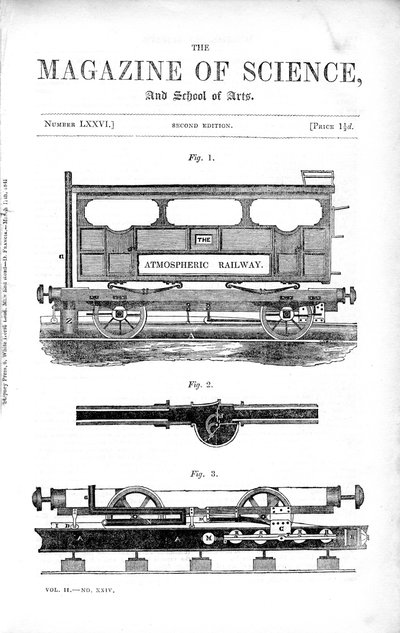 La ferrovia atmosferica di Clegg e Samuda, 1845 da Unbekannt