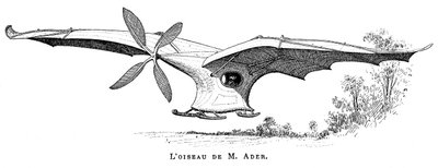 Uccello volante di Clément Ader Eole, il primo aereo pilotato a decollare con il proprio vapore, 1890 da Unbekannt