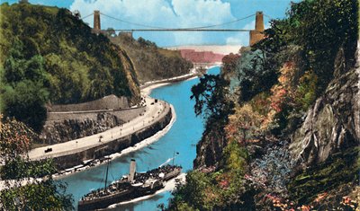 Ponte sospeso di Clifton da Leigh Woods, Bristol, c1940s da Unbekannt