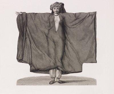 Illustrazione ravvicinata di una donna in un vestito di seta rossa da Unbekannt