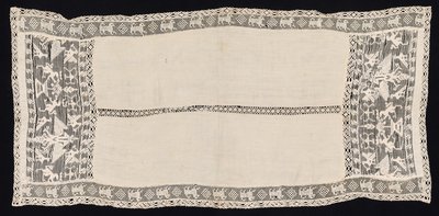 Tessuto con bordo di aquile bicipiti coronate con vari emblemi, uccelli..., XIX secolo da Unbekannt