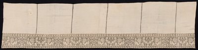 Tessuto con bordo di pavoni e vegetazione, XVII-XVIII secolo da Unbekannt