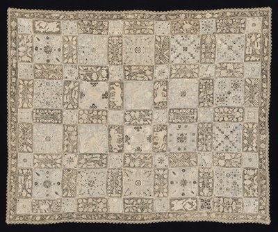Tessuto con unicorni, draghi, altri animali e motivi floreali, 1800s da Unbekannt