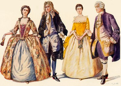 Abbigliamento dei regni di Anna e Giorgio I, 1702-1725, 1903, 1937 da Unbekannt