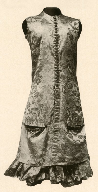 Cappotto e pantaloni completi di seta fiorita rosso scuro, 1681, 1937 da Unbekannt