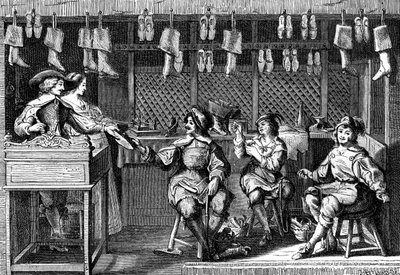 Bottega di calzolai al tempo di Luigi XIII di Francia, XVII secolo 1882-1884 da Unbekannt