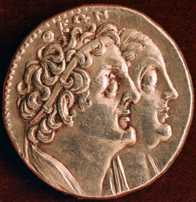 Moneta di Tolomeo I e Berenice I, regno tolemaico d