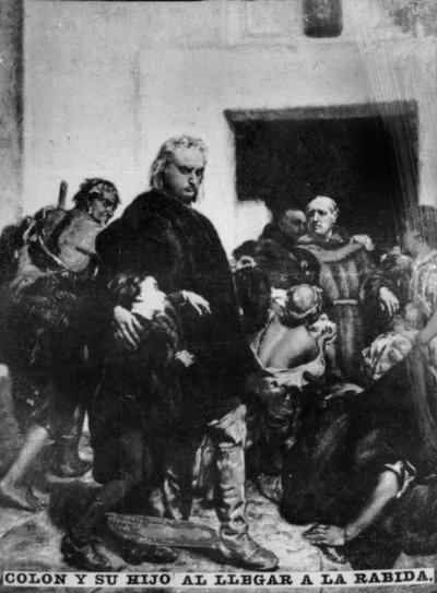 Colombo che arriva a Rabida, XV secolo, anni 1920 da Unbekannt