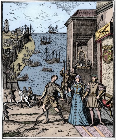 Colombo con Ferdinando e Isabella, 3 agosto 1492, 1912 da Unbekannt